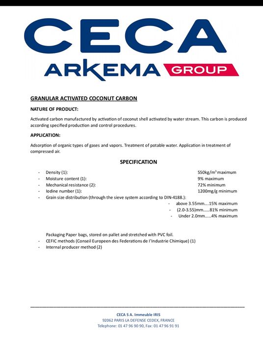 Биологичен активен въглен от кокосови черупки