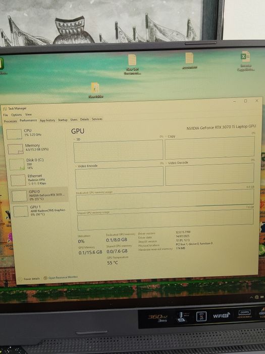 Laptop Asus Rog G17 Ryzen9 6900HX, RTX 3070 TI, 360hz display