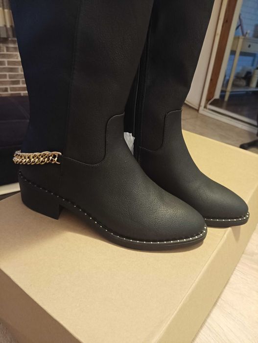 Дамски ботуши By Very,38 номер,черни ботуши