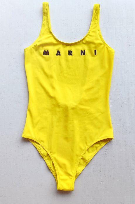 Цял бански Marni детски за момиче 12г жълт  Нов с етикет