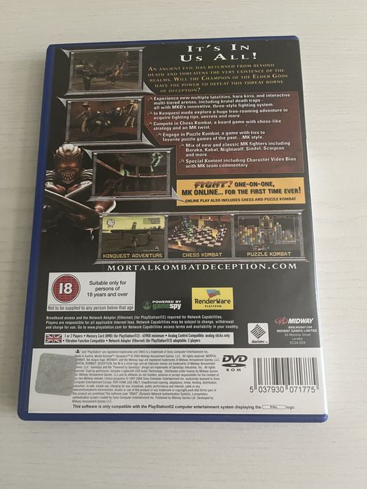Mortal Kombat Deception Playstation 2 Игра
