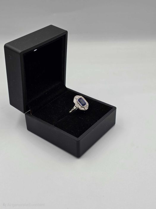 Inel Aur 18K cu Diamante si Safir