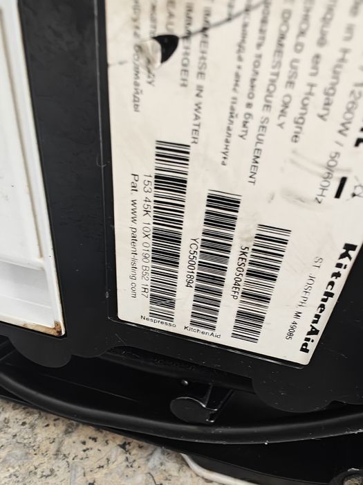 KitchenAid Nespresso Coffee Machine Almond Cream