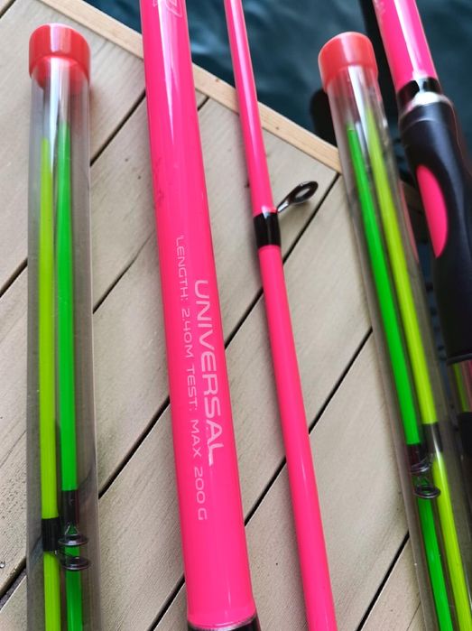 SET 4 Lansete carbon PROFL AQUA RIVER FR Feeder 2,40metri ACTIUME 280gr Pink