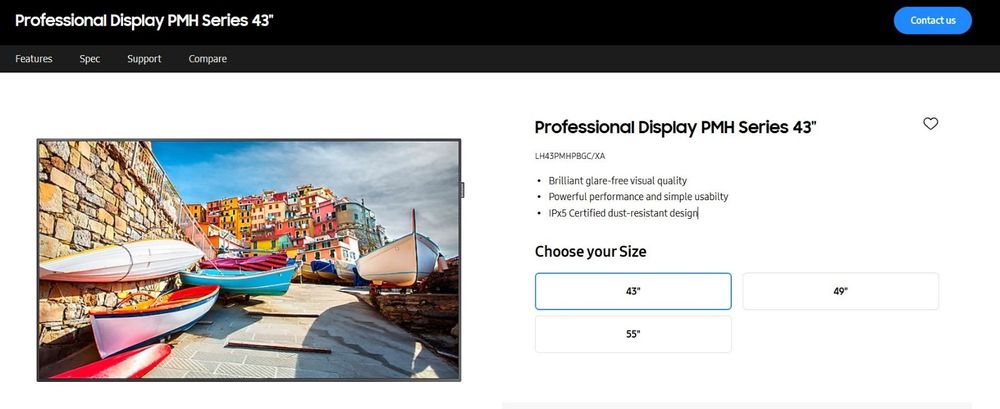 Vand Display profesional SAMSUNG LH43QBREBGCXEN si Display PMH Series