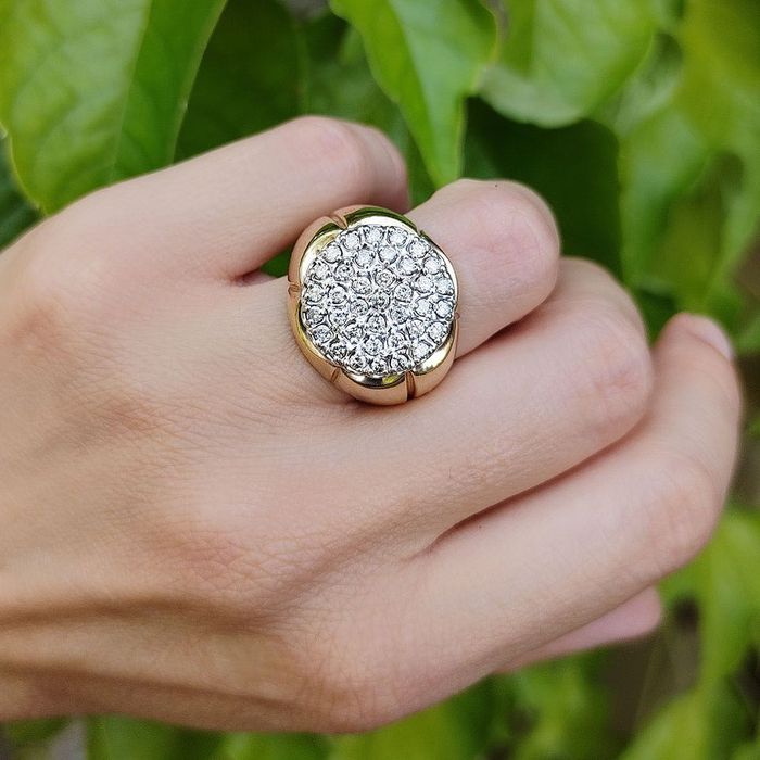 inel unisex, aur cu 1.07ct diamante, mas. mare, certif.