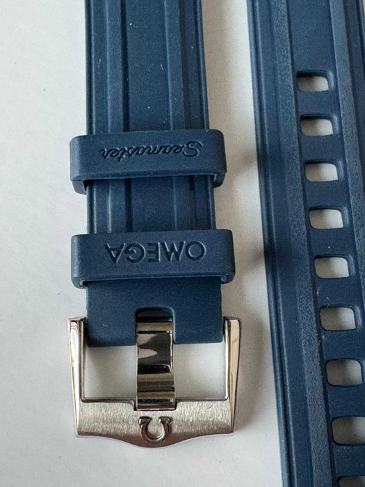 Curea silicon ceas Omega Seamaster 300 Diver Negru Albastru