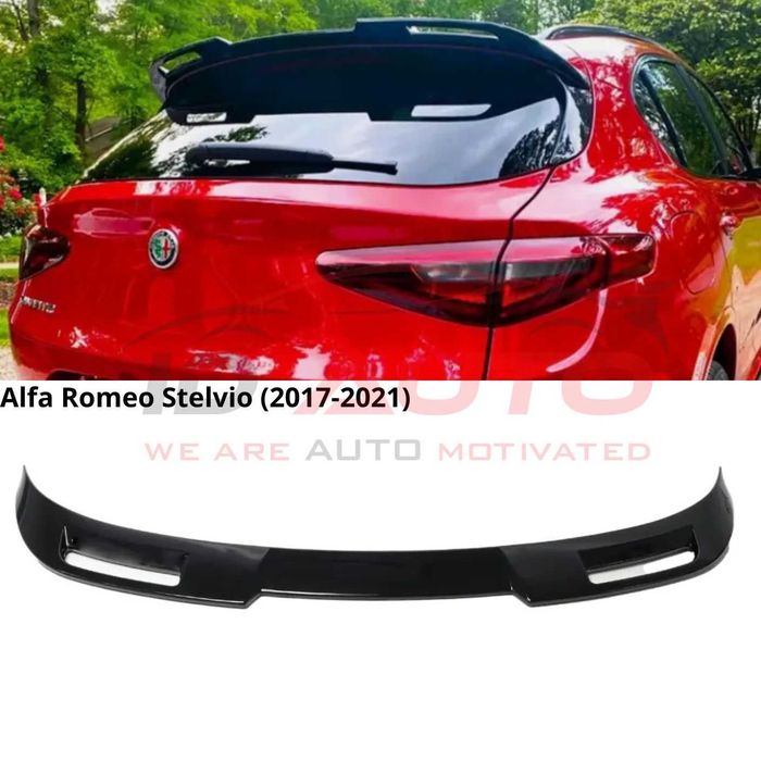 Спойлер за таван Alfa Romeo Stelvio (2017–2021) – спортен дизайн, черен гланц, алфа ромео