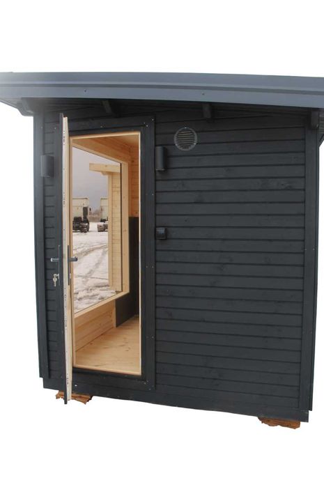 Sauna panoramica exterior model SQUARE 2MX2MX2.4M lemn sau electric