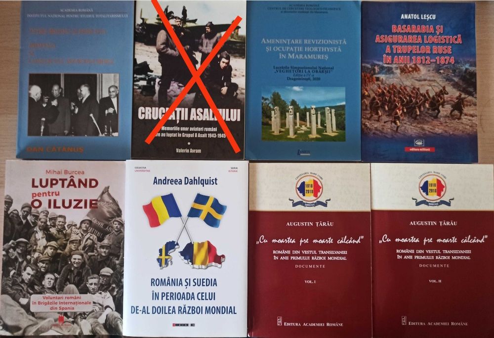 Carti de istorie despre istoria romanilor, Romania in razboaiele mondiale, comunism in Romania, Romania in razboiul rece (lichidare biblioteca)