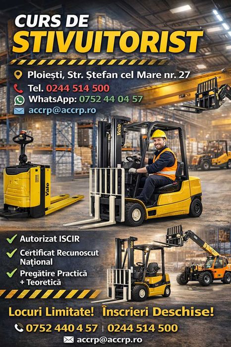 Curs Stivuitorist autorizat ISCIR – Certificat recunoscut