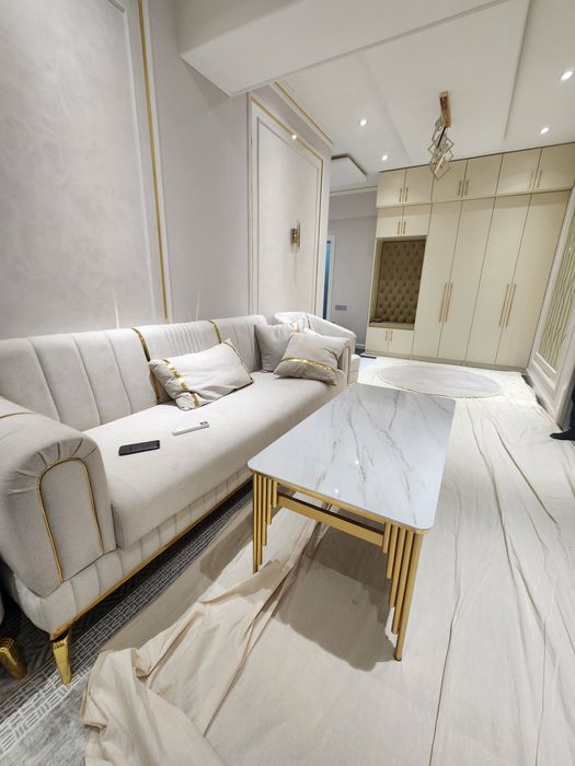 Журнальный стол большой лофт стол для гостинной Белый/Чёрный 120×60.