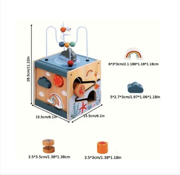 Cub din lemn cu activitati
