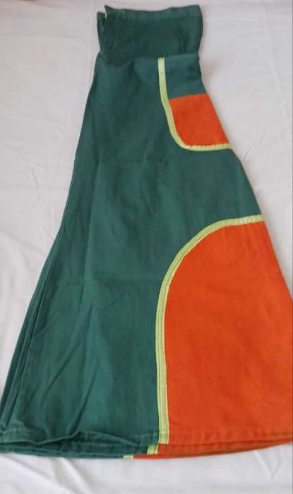 Рейв панталон в зелено и орнжево, мъжки, М (~30)