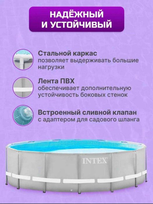 Karkasli hovuzlar, Intex metal ramkali basseynlar, +SOVG'A