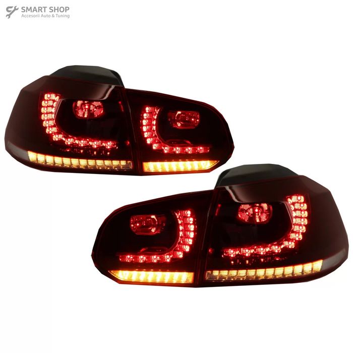 Stopuri FULL LED VW Golf 6 VI (2008-2013) R20 Design Semnal Secvential