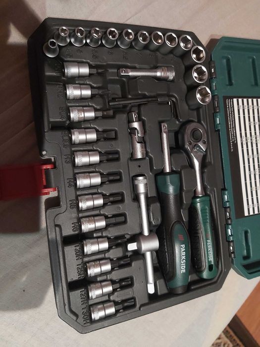 Trusă chei tubulare și biți Parkside 1/4", 36 piese