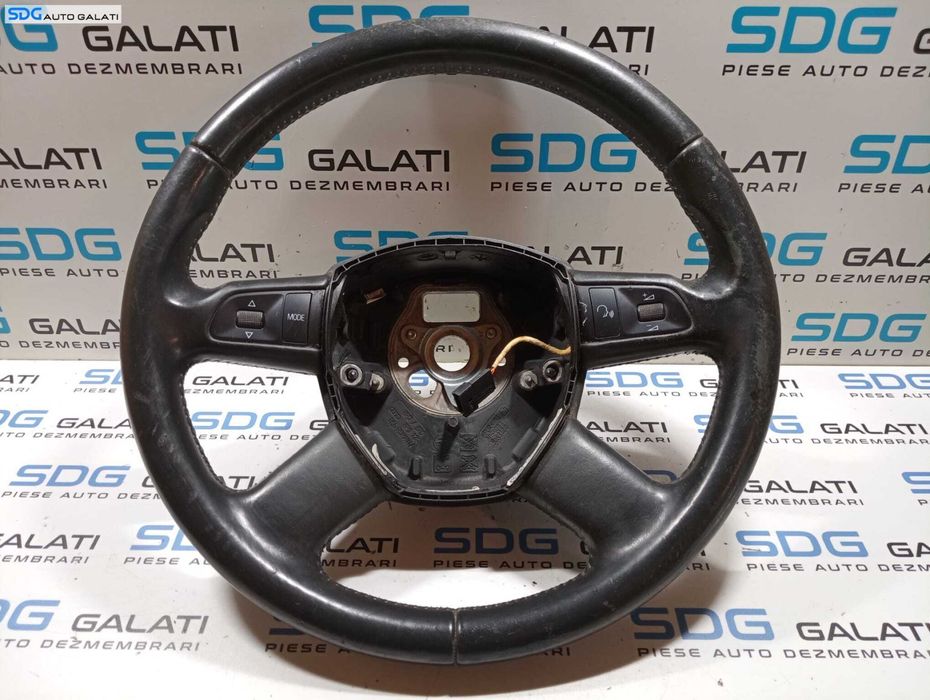 Volan Piele 4 Spite cu Comenzi FARA Airbag Audi A5 2008 - 2016 Cod 8R0419091 0060003096 [M5097]
