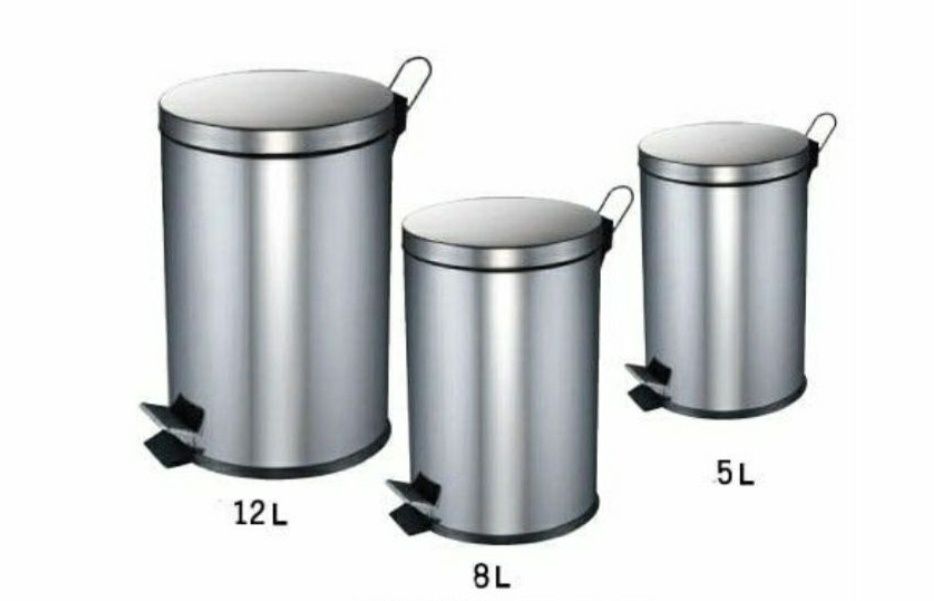 Урна для мусора с педалью мусор бак челак контейнер корзинка метал