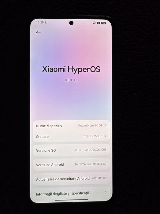 Vând Redmi Note 14 5G, FARA ACCESORII