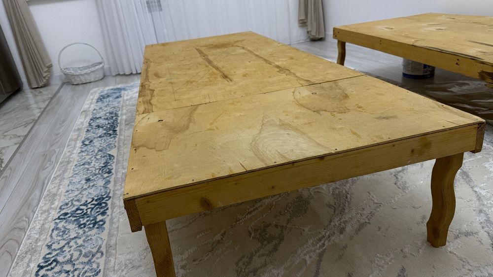 Жер стол Ағаш пен фанерадан жасалған