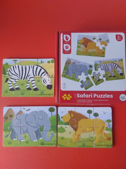 Puzzle din lemn 2 ani Bigjigs  6 piese