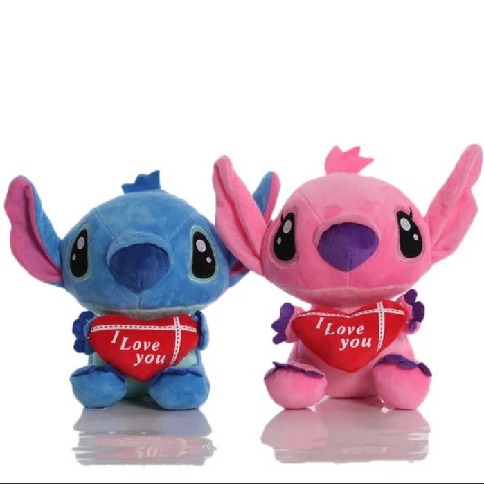 2броя Комплект плюшена играчка Лило и Стич I Love You Lilo and Stitch