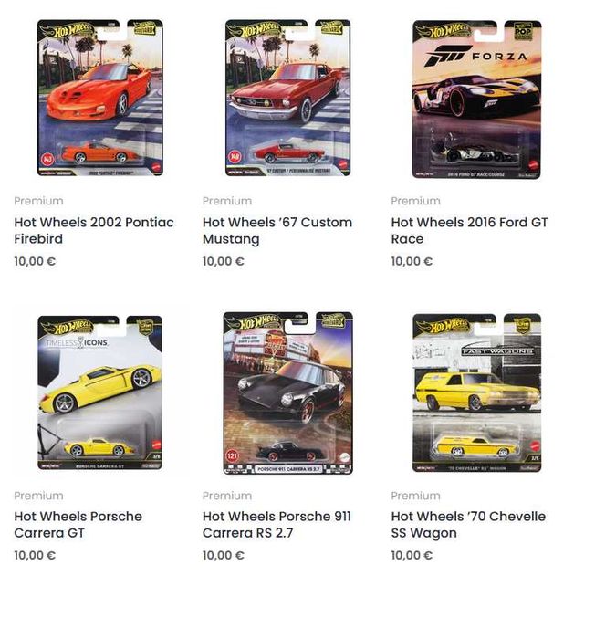 Метални колички Hot Wheels Premium, RLC и Ferrari Racer