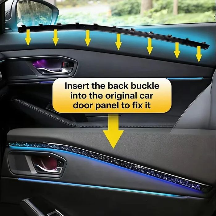 Kit Trimuri Universale cu  Lumini Ambientale Auto Premium  18 Piese - Control Bluetooth din Aplicatie