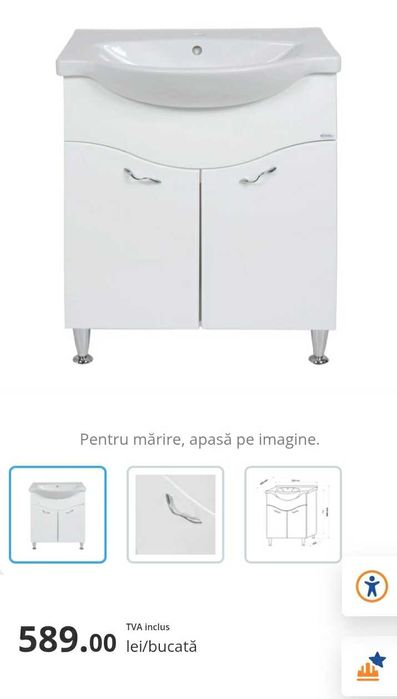 Mască/dulap baie + lavoar Iași