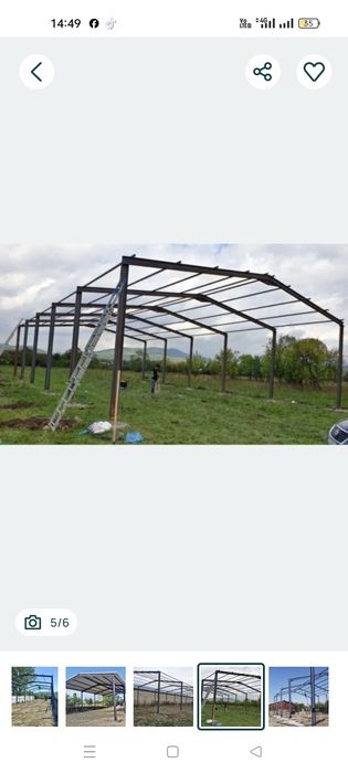 Vând hale și structuri metalice cu prindere pe surub