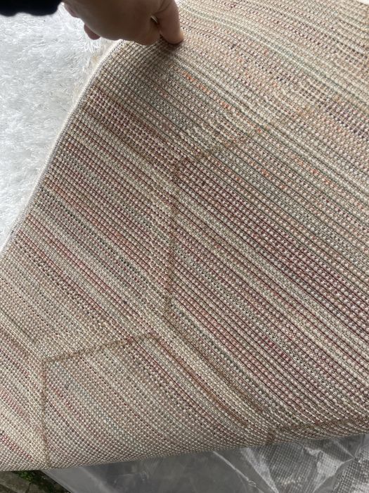 Бял килим Щаги сребърна нишка 3D,фрорален килим и сив