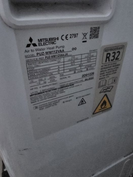 Термопомпа Mitsubishi 11.5kw моноблок