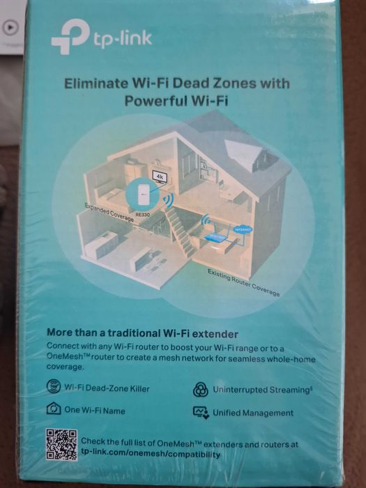 Разширител/Усилвател на обхват Wi-Fi, RE330 AC1200 Mesh Wi-Fi Extender