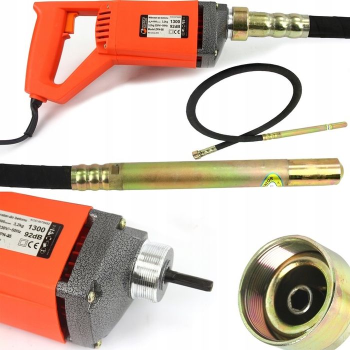 Vibrator de beton profesional 1300W cu lance flexibilă 200CM/35MM