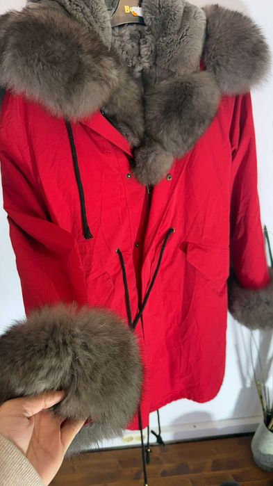 Geaca Parka de damă,Blană naturală