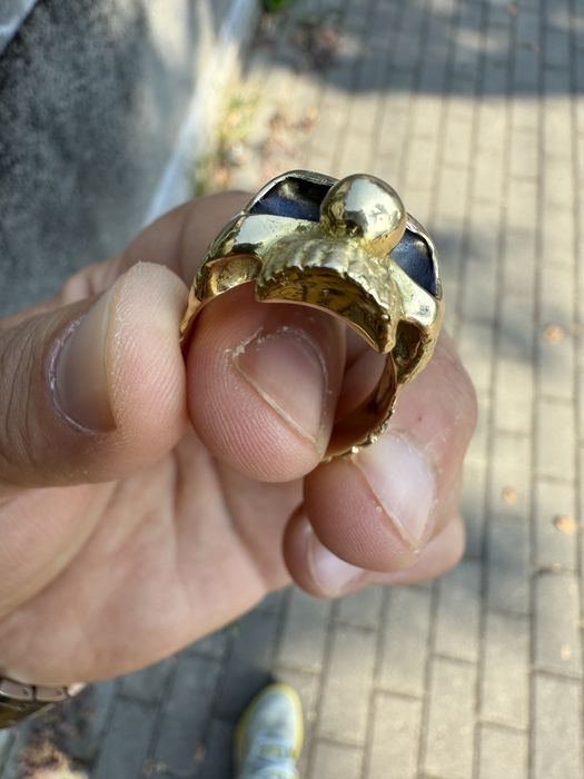 Inel aur 18 k craniu skull unicat