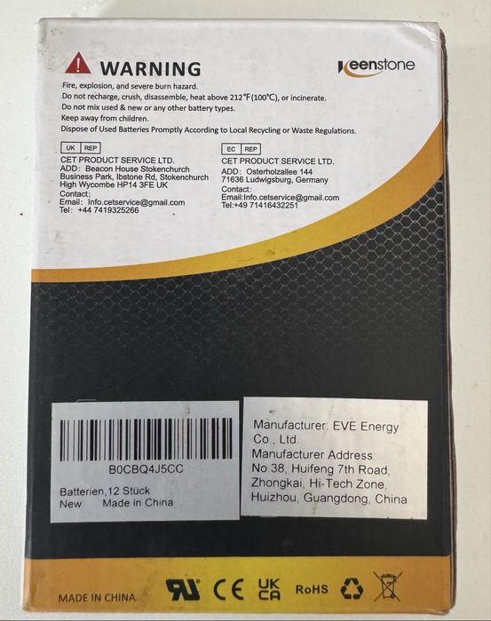 Set 24 Baterii Lithium Keenstone CR123A 3V (1600mAh) – NOI / Sigilate