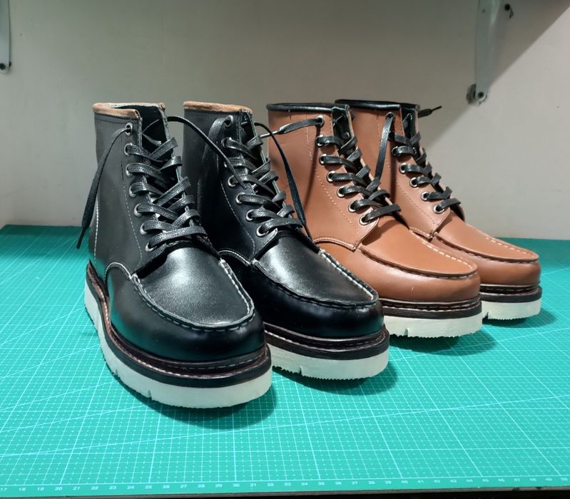 Кожаные рантовые ботинки