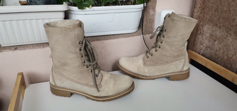 Ботуши Tamaris 39 Естествена кожа и велур