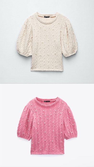 Lot bluze zara bumbac perle s -m