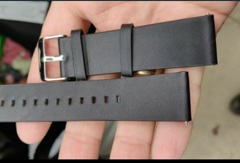 Curea neagra piele subtire 22mm Samsung watch s3 frontier Seiko negru