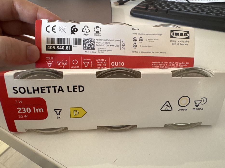 Solhetta led IKEA GU10 лед крушли от Икеа 2 х 3 броя