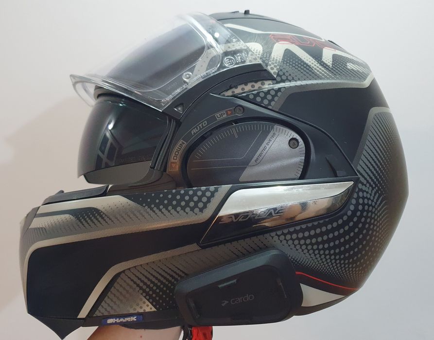 Casca Shark Evo-One 2 Mat Black / Silver / Red  cu tot cu intecom
