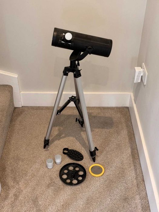 Телескоп BRESSER Solarix 76/350 Telescope - Black черен за слънце луна планети слънчево затъмнение