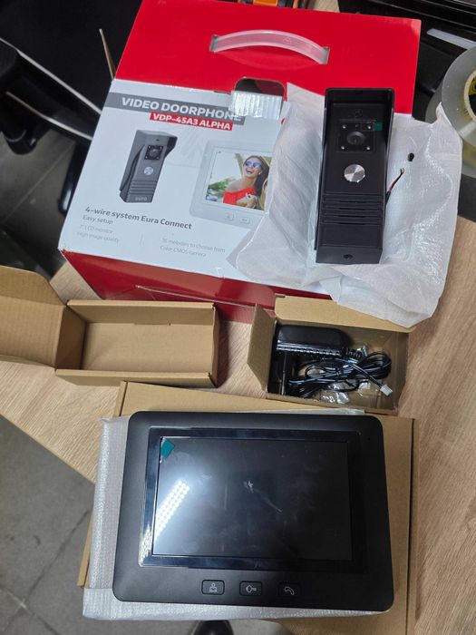 Videointerfon Eura VDP-45A3 Alpha, Negru, 7"