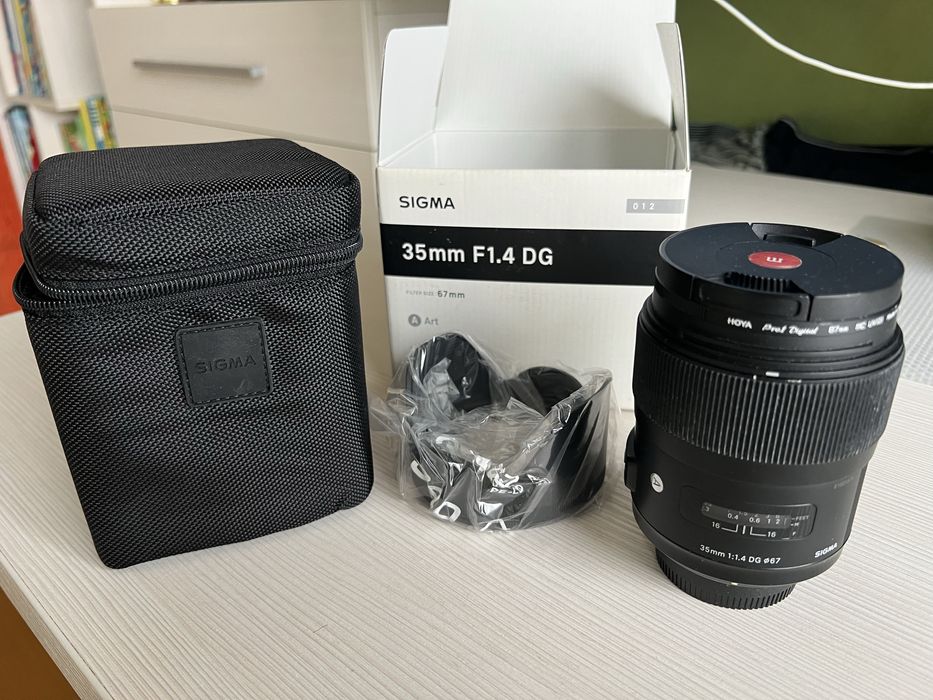 Obiectiv Sigma 35mm F1.4 DG + filtru hoya montura Nikon