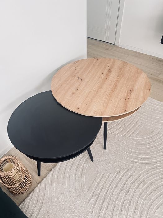 Set măsuțe de cafea din material pe bază de lemn, 90/90/51 cm