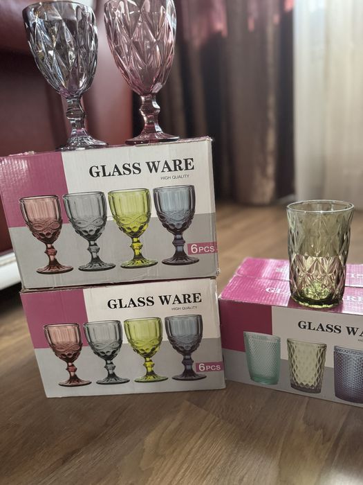 Фужеры бокалы цветные