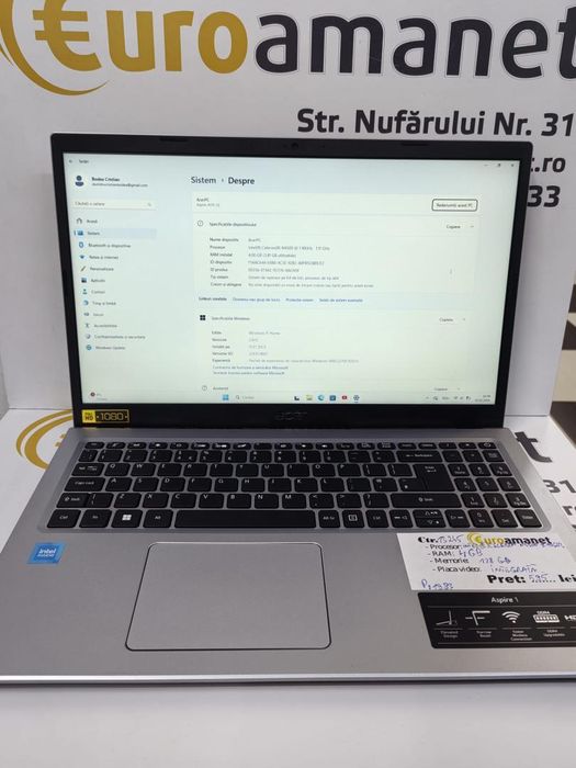 Laptop Acer Aspire 1 N20C5, 120GB, Gray -N-